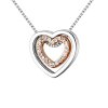 Edelstahl - Halskette - Herz Variation zweifarbig Silber / Rosegold