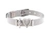 Stainless Steel - Mesh Bracelet - Heart and Crystal