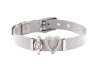 Edelstahl - Mesh Armband - Herz und Kristall Applikation