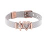 Stainless Steel - Mesh Bracelet - Heart and Crystal
