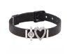 Edelstahl - Mesh Armband - Herz und Kristall Applikation