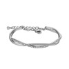 Stainless Steel - Bracelet - Crystal Weave Silver / CC - Crystal Clear