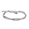 Edelstahl - Armreif - Kristall Geflecht Silber / RS - Rose