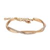 Edelstahl - Armreif - Kristall Geflecht Gold / CC - Crystal Clear