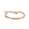 Edelstahl - Armreif - Kristall Geflecht Gold / RS - Rose