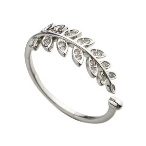 Platinum - Finger Ring - Branch with Crystal