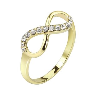 Brass - Finger Ring - Endlosschleife mit Kristall -...