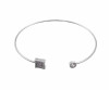 Stainless Steel - Bracelet - Square and circle with crystals Silver