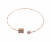 Stainless Steel - Bracelet - Square and circle with crystals Rosegold