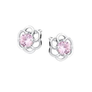 Sterling Silver 925 - Ohrstecker - Floral mit Zirkon RS -...