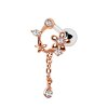 Rosegold Steel - Barbell - Tragus - Floral mit Dangle Element - Kristall