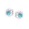 Sterling Silver 925 - Ohrstecker - Tropfenform mit Zirkon AQ - Aquamarin