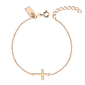 Silber - Armkette - Kreuz Rosegold