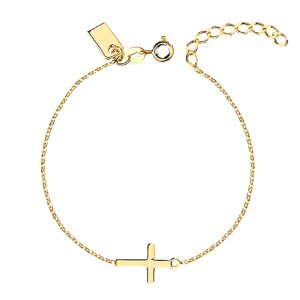 Silber - Armkette - Kreuz Gold
