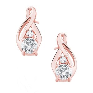 Sterling Silver 925 - Ohrstecker - Tropfenform mit Zirkon...