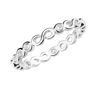 Sterling Silver 925 - Finger Ring - Braided ornament with...