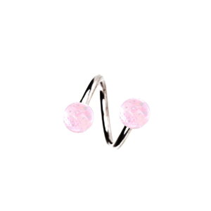 Acier - Spirale - Boule pailletée Rose