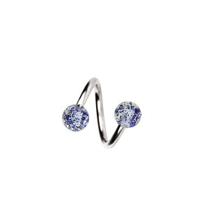 Stahl - Spirale - Glitzer Kugel Blau
