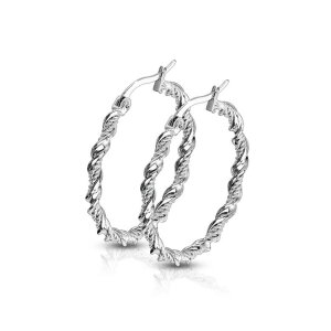 Steel - Large Hoop Earring - Twisted