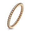 Acier inoxydable - Bague - aspect corde or rose 56