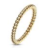 Acier inoxydable - Bague de doigt - aspect corde or 56