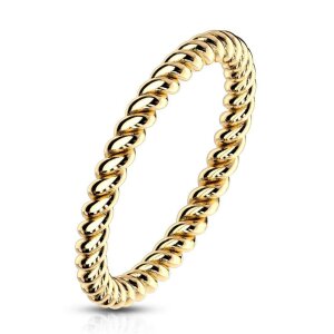Steel - Finger Ring - Rope Optics Gold 59