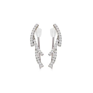 Stainless Steel - Earring - Ear Crawler Abstract with...