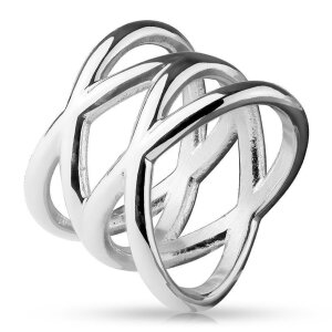 Steel - Finger Ring - Double X