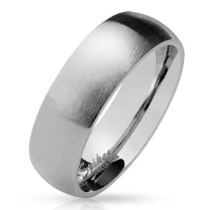 Edelstahl - Finger Ring - Basic Matt Silber 59