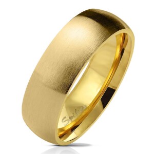 Edelstahl - Finger Ring - Basic Matt Gold 53