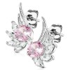 Edelstahl - Ohrstecker - Engelsflügel mit Zirkonia Silber RS - Rose