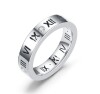Edelstahl - Finger Ring - Cut Design Römische Ziffern Silber 56