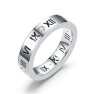 Edelstahl - Finger Ring - Cut Design Römische Ziffern Silber 64