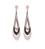 Rosegold Steel - Ohrstecker - Zweifarbig mit Diamantoptik und Gravur Love