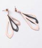 Rosegold Steel - Ohrstecker - Zweifarbig mit Diamantoptik und Gravur Love
