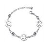 Acier inoxydable - Bracelet - trèfle et coeur - décoré