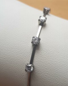 Stainless Steel - Bracelet - Bar and Crystals