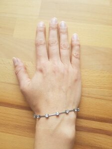 Stainless Steel - Bracelet - Bar and Crystals