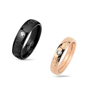 Titanium - Finger Ring - Partnerlook Forever Love with...