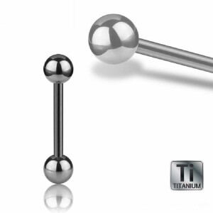 1,2 mm - 12 mm - 3 mm - Ti-Gloss Titan - Barbell