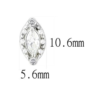 Edelstahl - Ohrstecker - Oval mit Zirkonia