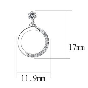 Edelstahl - Ohrstecker - Dangle Rund mit Kristallbogen