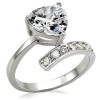 Steel - Finger Ring - Crystal Heart