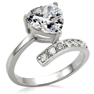Edelstahl - Finger Ring - Kristall Herz 59