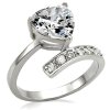 Edelstahl - Finger Ring - Kristall Herz 59