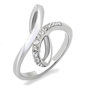 Edelstahl - Finger Ring - Kristall Schleife