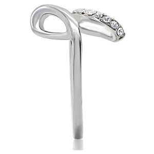 Edelstahl - Finger Ring - Kristall Schleife