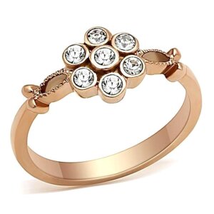 Rosegold Steel - Finger Ring - Kristall Blume 59
