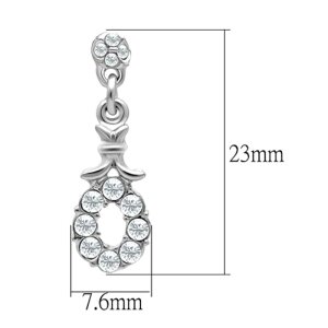 Stainless Steel - Ear Studs - Dangle Floral with Crystals