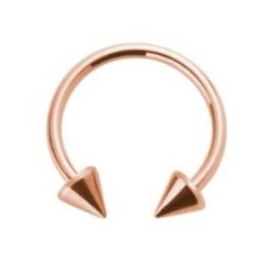 Rosegold Steel - Circular Barbel- cones 1,2mm 8mm 3mm